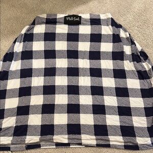 Navy and White Checkered milk snob cover